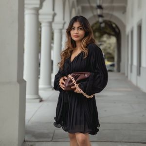 Endless Rose Black Pleated Romper